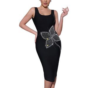 Amina Glam Womens  Midi Dress